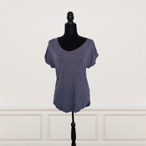 Grey Spandex Tee with Back Cut-Out